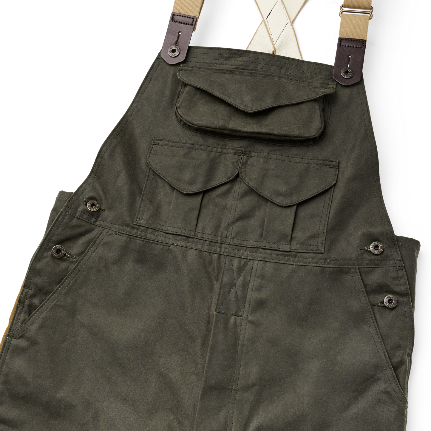Double Hunting Bibs With Zipper - Otter Green / Dark Tan