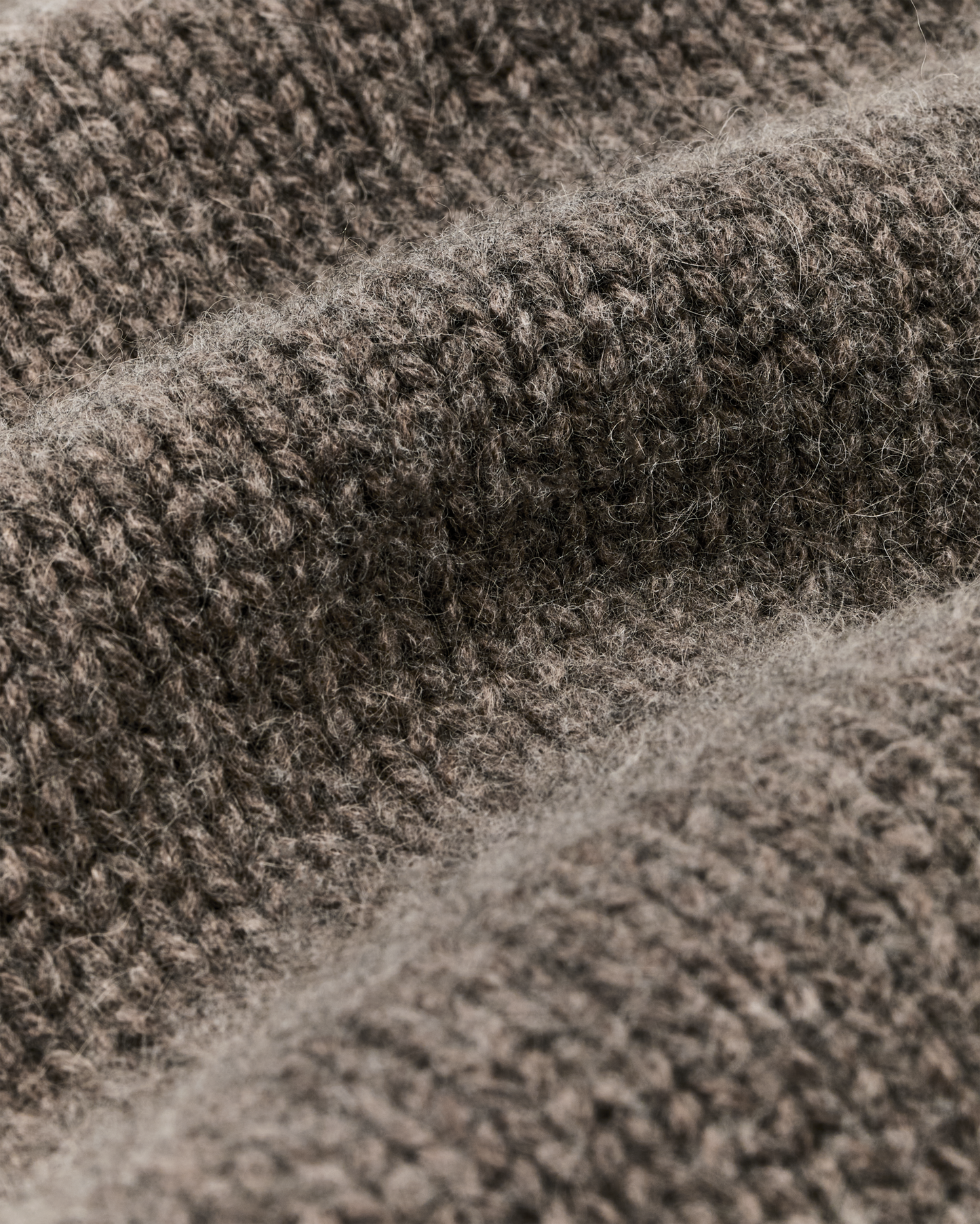 3-gauge Alpaca Blend Sweater - Bark Heather