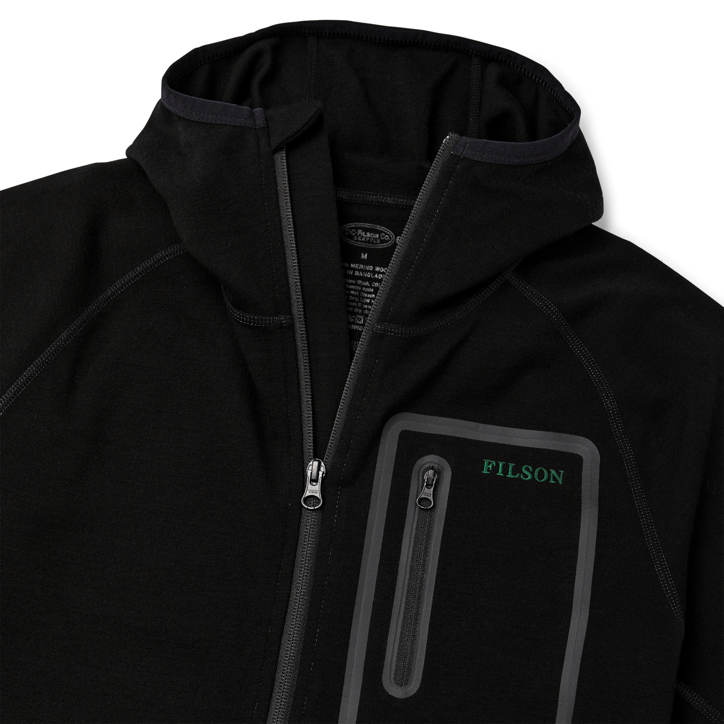 400g Merino Wool Hoodie - Black