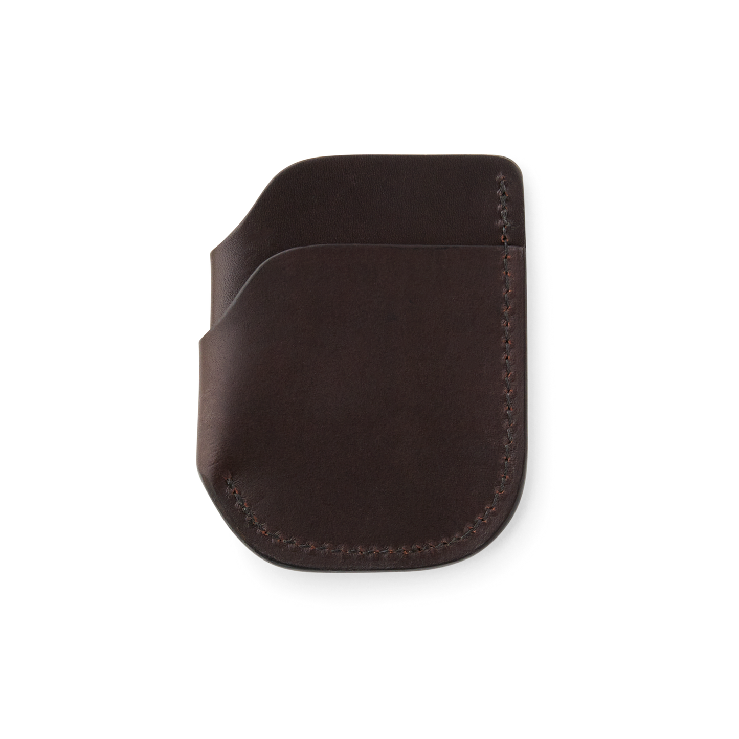 Bridle Leather Front Pocket Cash & Card Case - Brown Leather