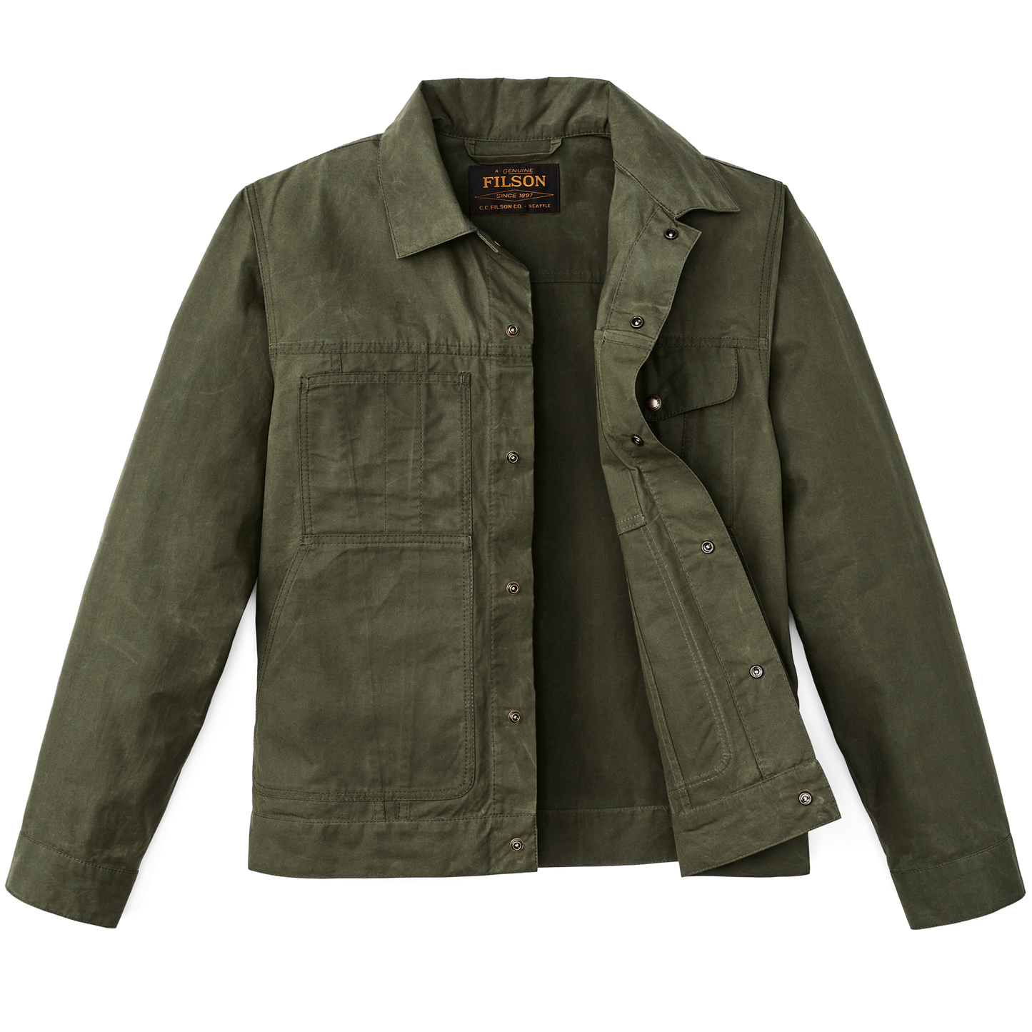 Dry Wax Short Cruiser Jacket - Olive
