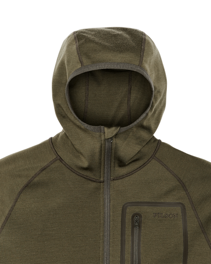 400g Merino Wool Hoodie - Dark Olive