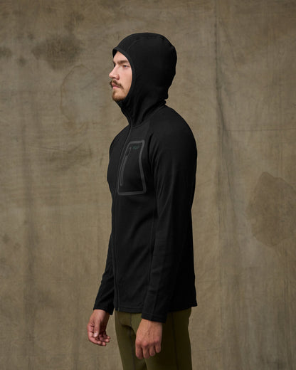 400g Merino Wool Hoodie - Black