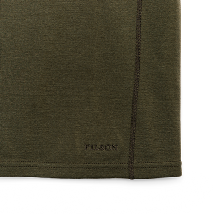 400g Merino Wool Long Sleeve Half-zip - Dark Olive
