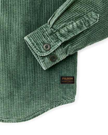 6-wale Corduroy Shirt - Seabed Green