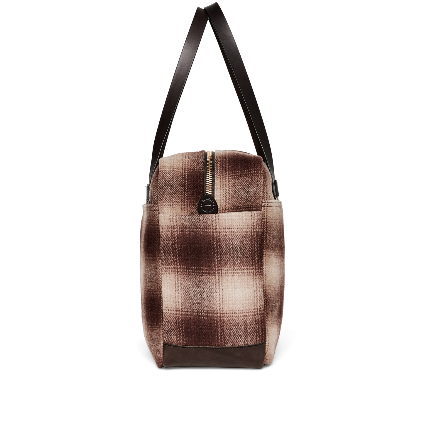 Mackinaw Wool Zipper Tote Bag - Brown / Tan Ombre