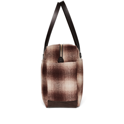 Mackinaw Wool Zipper Tote Bag - Brown / Tan Ombre