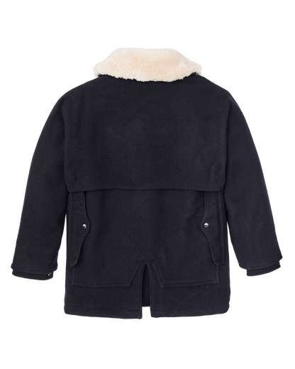 Lined Mackinaw Wool Packer Coat - Dark Navy