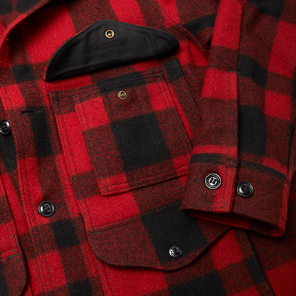Mackinaw Wool Cruiser Jacket - Red/black Plaid