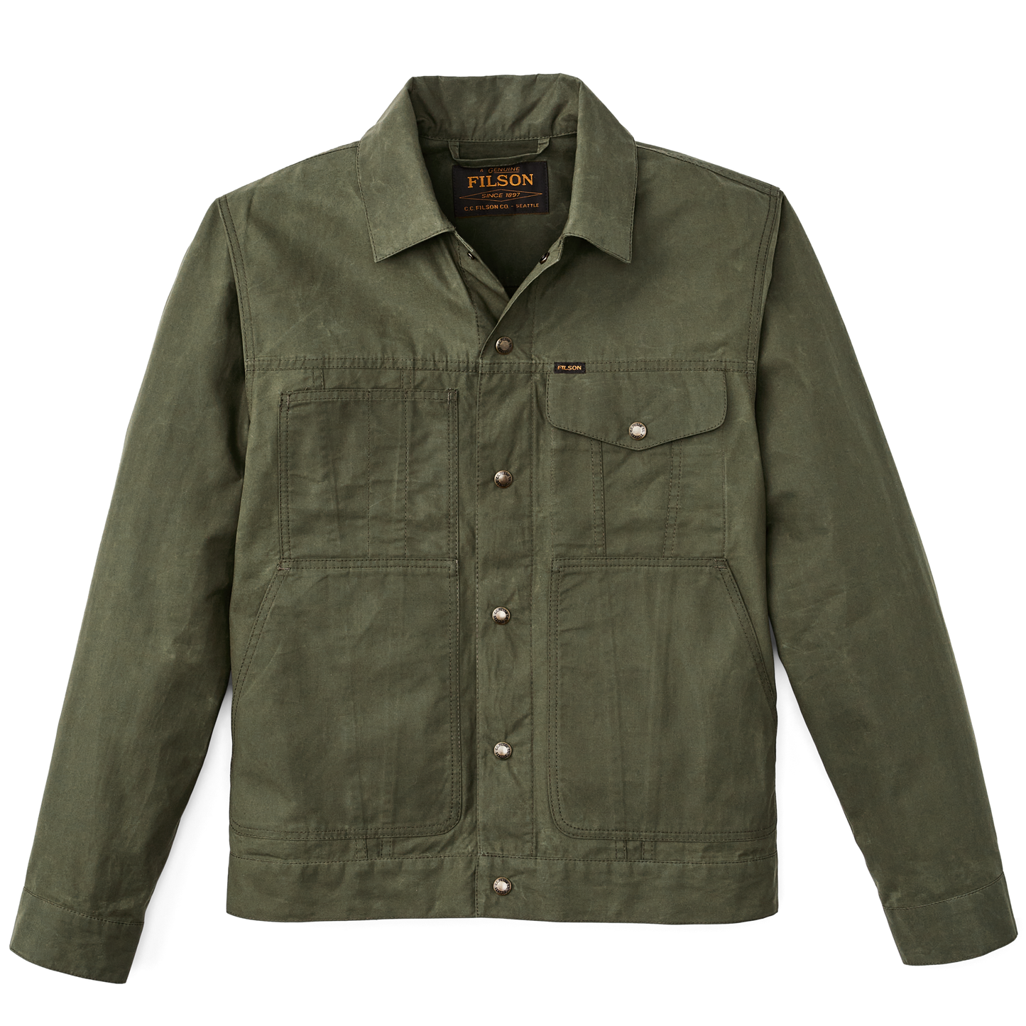 Dry Wax Short Cruiser Jacket - Olive