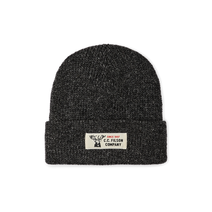 Lined Ragg Wool Beanie - Charcoal Black