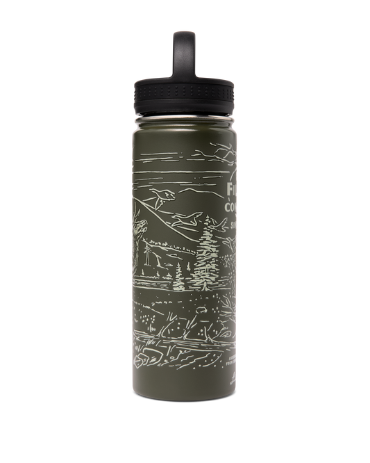 Insulated Water Bottle - Green / Wildlife