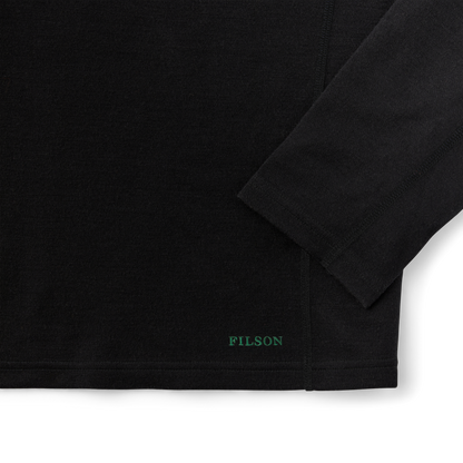 400g Merino Wool Long Sleeve Half-zip - Black
