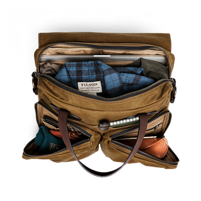 24 Hour Tin Cloth Briefcase - Dark Tan