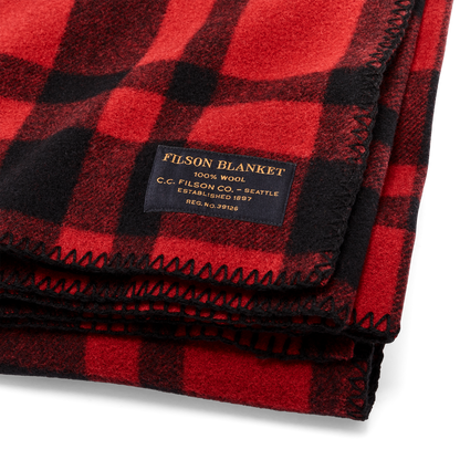 Mackinaw Wool  Blanket - Red / Black Heritage Plaid