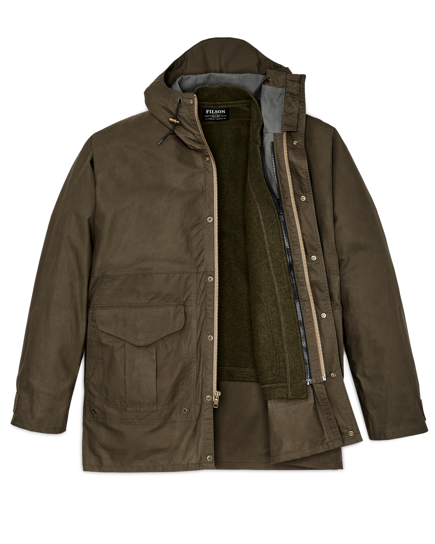Dry Wax Omak Coat - Burnt Olive
