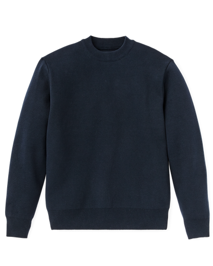 Cotton Crewneck Guide Sweater - Dark Navy
