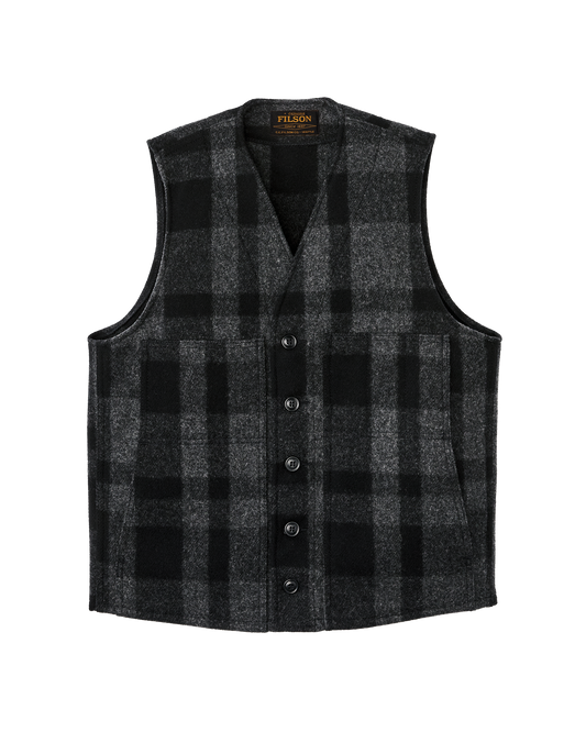 Mackinaw Wool Vest - Charcoal / Black Heritage Plaid
