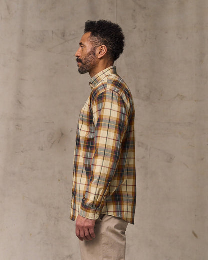 Madras Button-Down Shirt - Tan / Spruce Multicolor