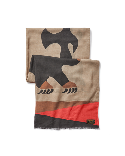 Black Bear Wool Blend Scarf - Black