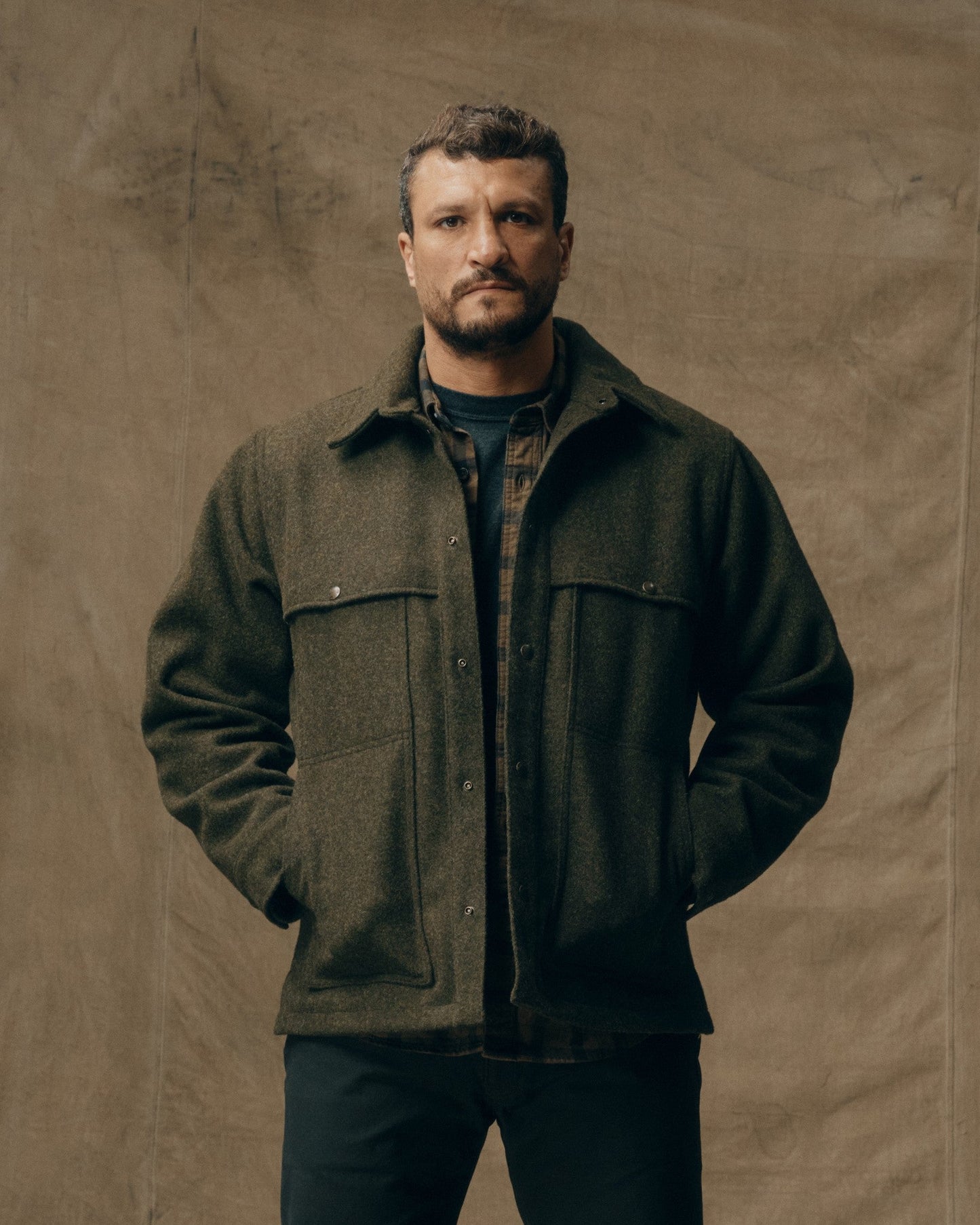 Mackinaw Wool Cape Coat - Forest Green