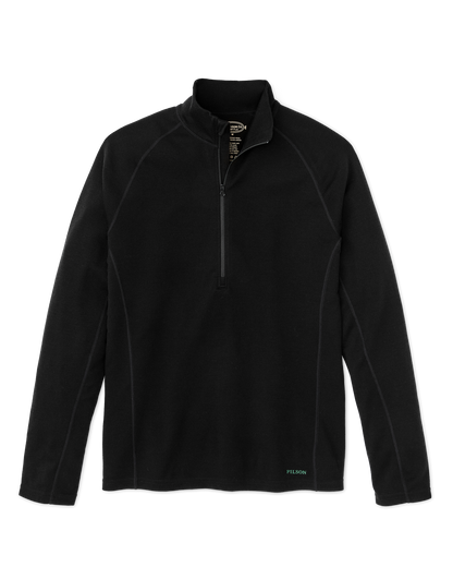 400g Merino Wool Long Sleeve Half-zip - Black