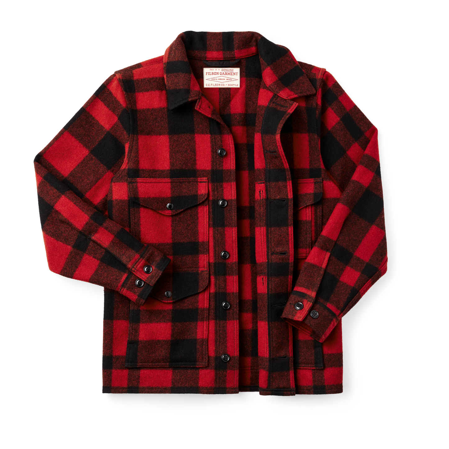 Mackinaw Wool Cruiser Jacket - Red/black Plaid