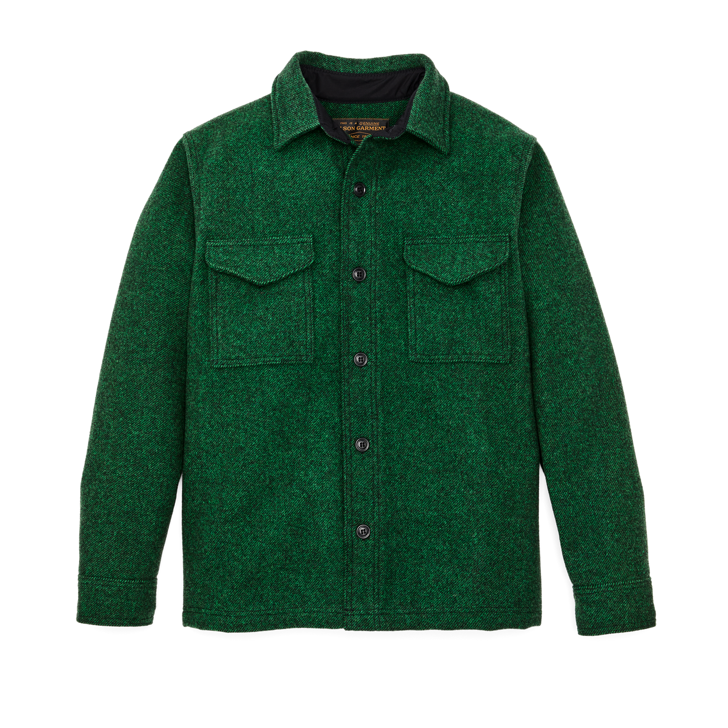 Mackinaw Wool Jac-shirt - Kelly Green / Black Twill