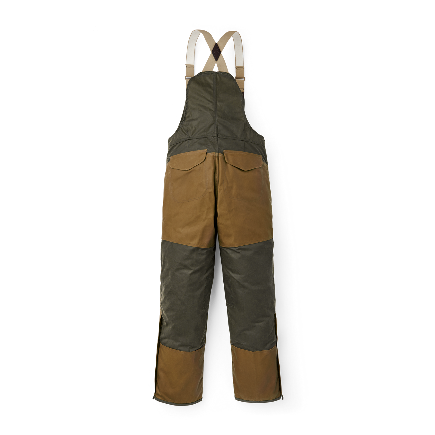 Double Hunting Bibs With Zipper - Otter Green / Dark Tan