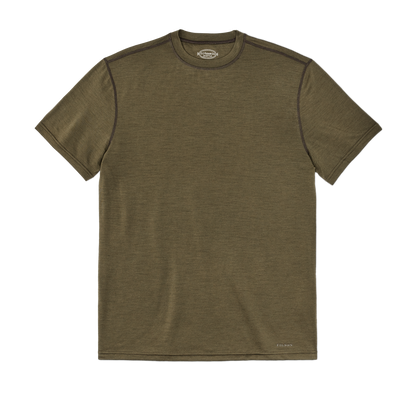 210g Merino Wool Short Sleeve Crewneck T-Shirt - Dark Olive