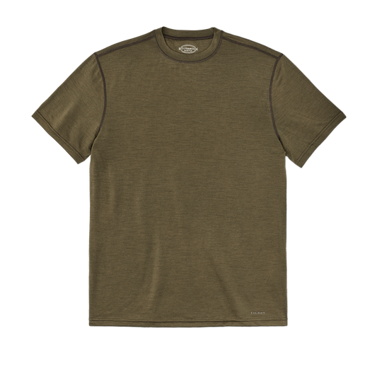 210g Merino Wool Short Sleeve Crewneck T-Shirt - Dark Olive