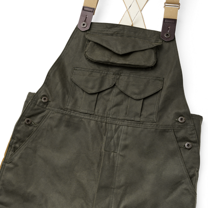Double Hunting Bibs With Zipper - Otter Green / Dark Tan