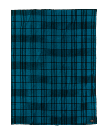Mackinaw Wool  Blanket - Blue / Black Plaid