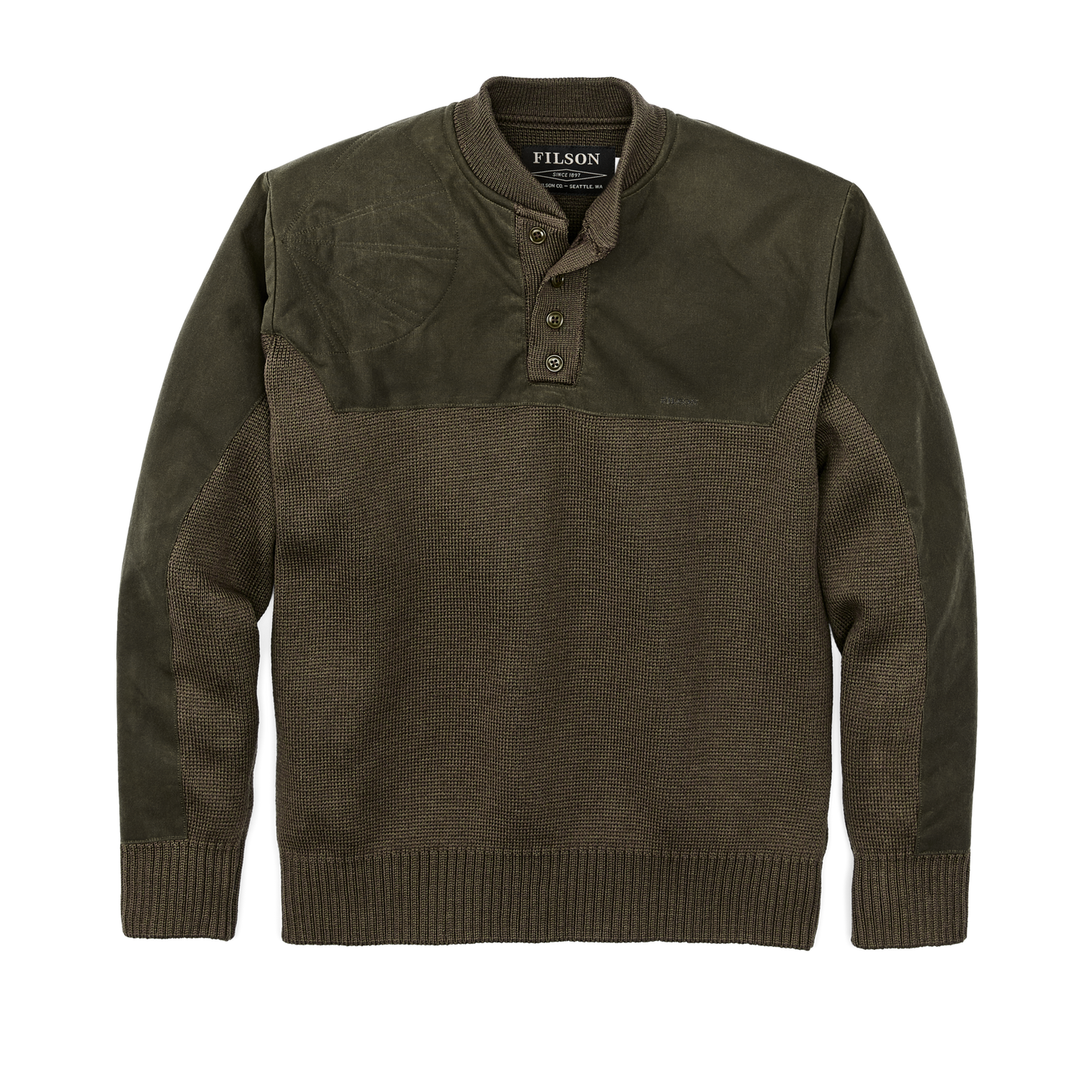 Henley Guide Sweater - Peat Green