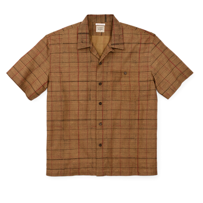 Handprinted Camp Shirt - Natural / Check Print