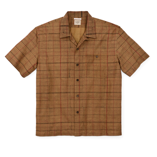 Handprinted Camp Shirt - Natural / Check Print