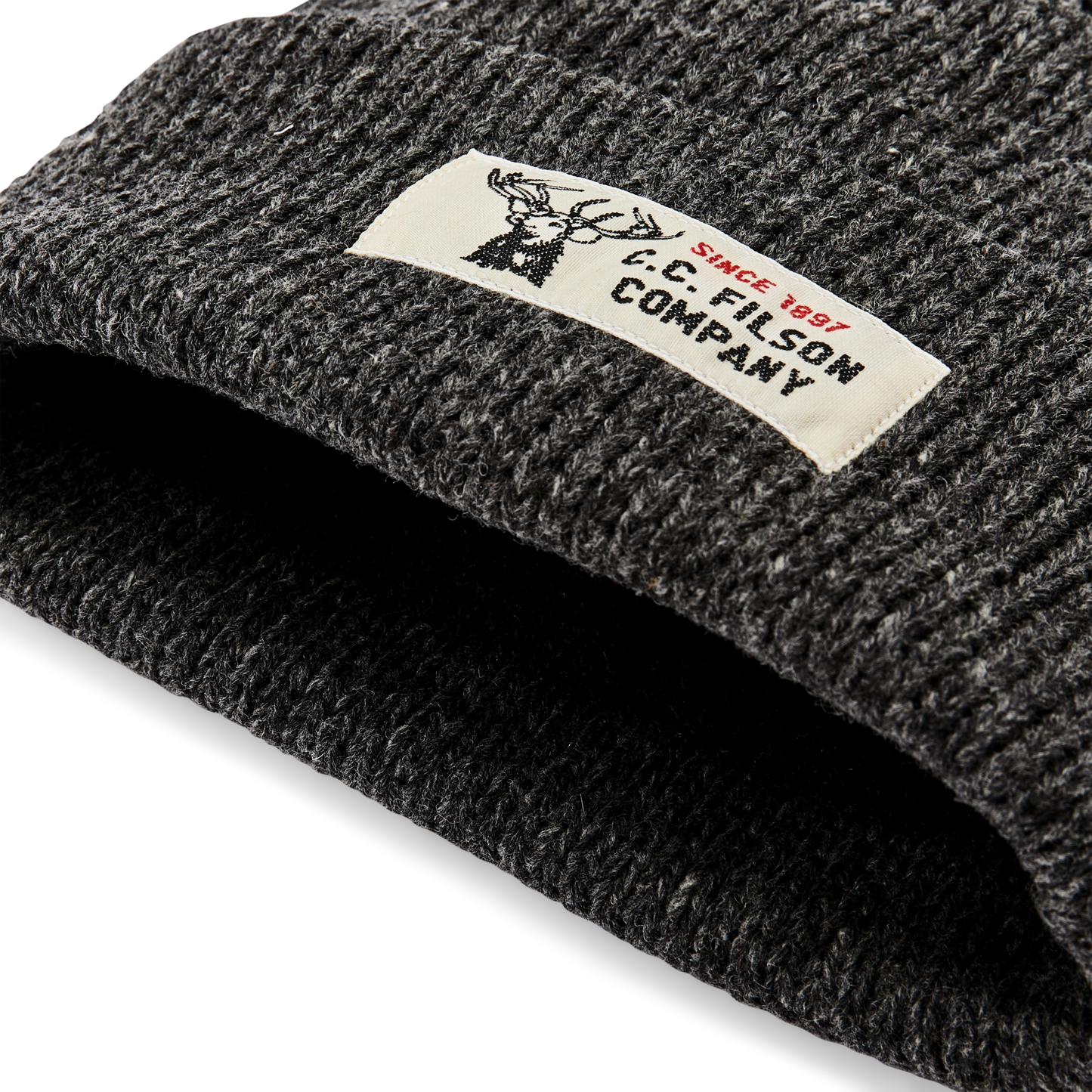 Lined Ragg Wool Beanie - Charcoal Black