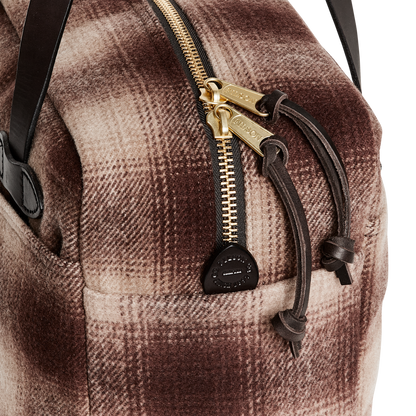 Mackinaw Wool Zipper Tote Bag - Brown / Tan Ombre