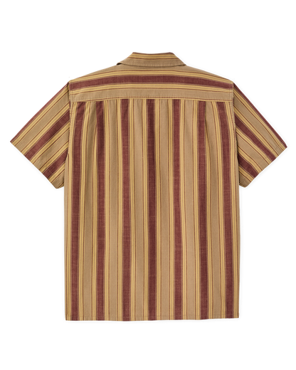 Chambray Camp Shirt - Brick / Tan
