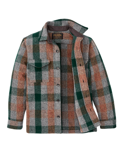 Mackinaw Wool Jac-shirt - Green / Orange / Gray Plaid