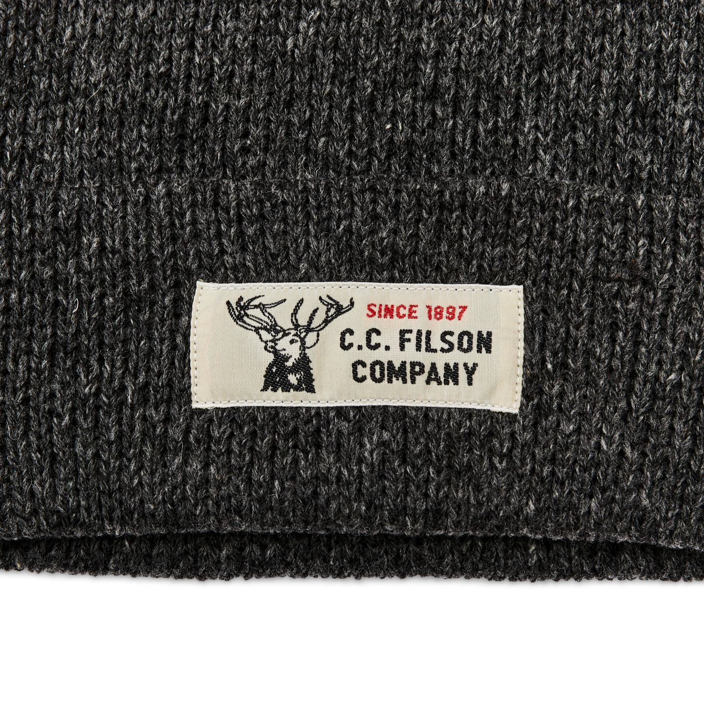 Lined Ragg Wool Beanie - Charcoal Black