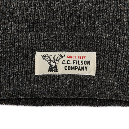 Lined Ragg Wool Beanie - Charcoal Black
