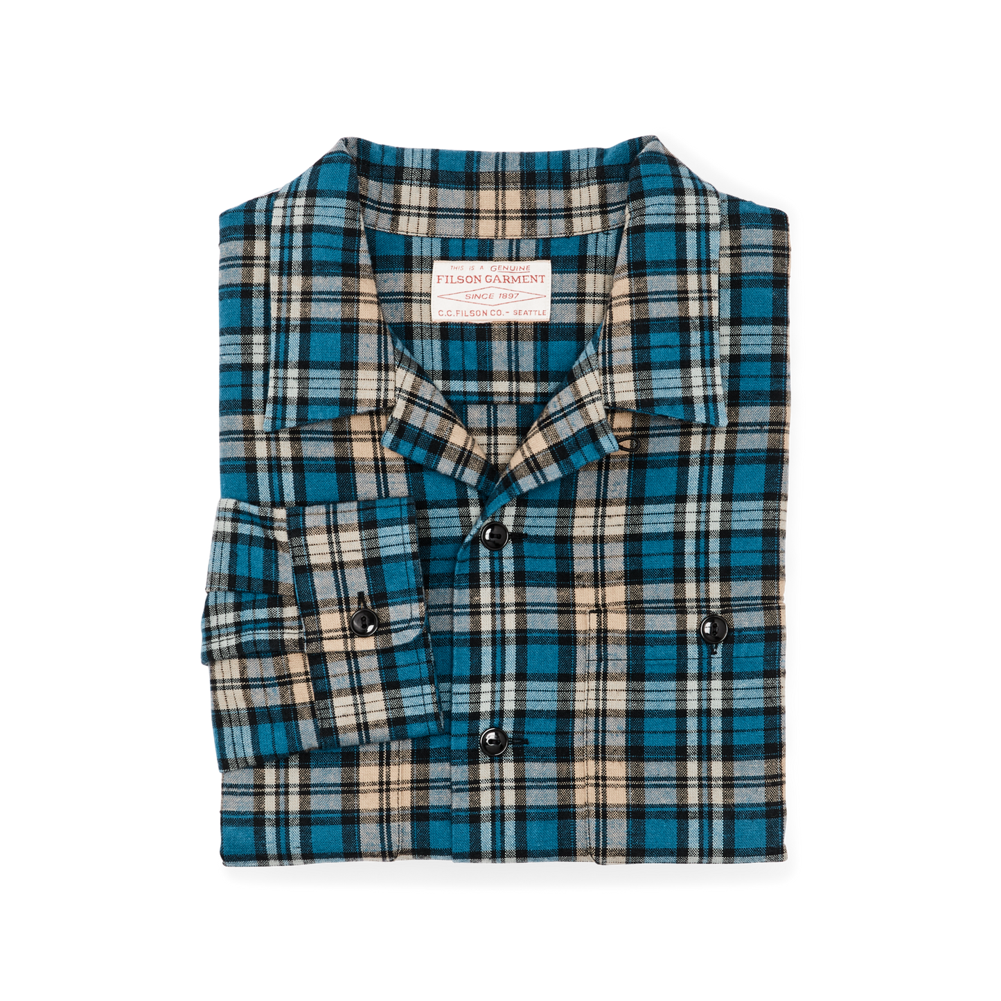Elk Heights Camp Shirt - Blue / Black / Khaki Plaid