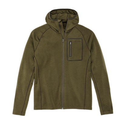 400g Merino Wool Hoodie - Dark Olive