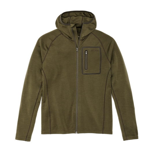 400g Merino Wool Hoodie - Dark Olive
