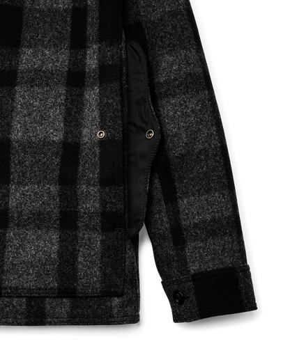 1940s Mackinaw Wool Cruiser Jacket - Charcoal / Black Heritage Plaid