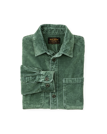 6-wale Corduroy Shirt - Seabed Green
