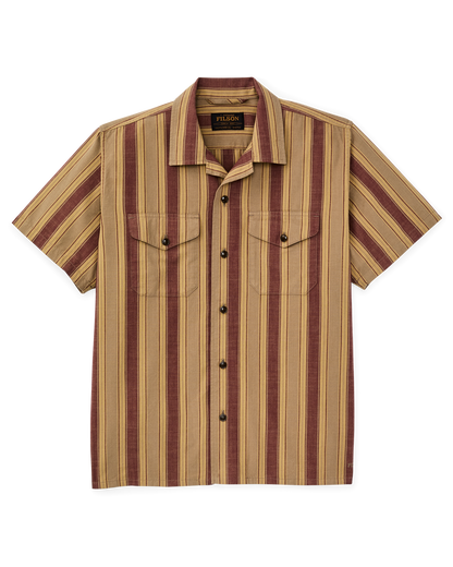 Chambray Camp Shirt - Brick / Tan