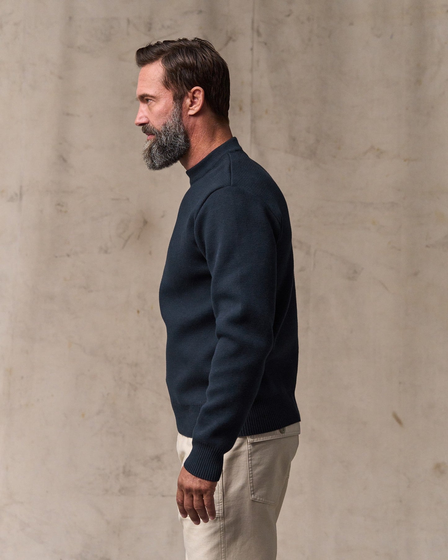 Cotton Crewneck Guide Sweater - Dark Navy