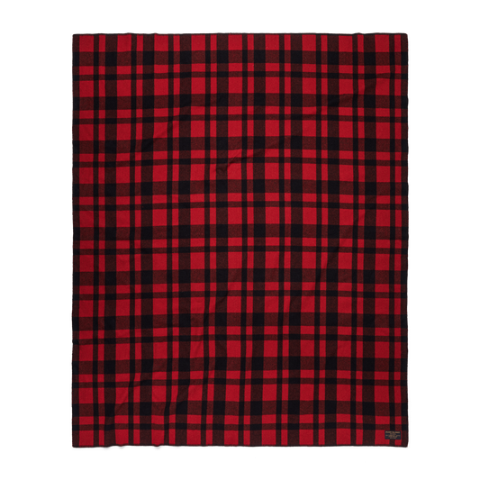 Mackinaw Wool  Blanket - Red / Black Heritage Plaid